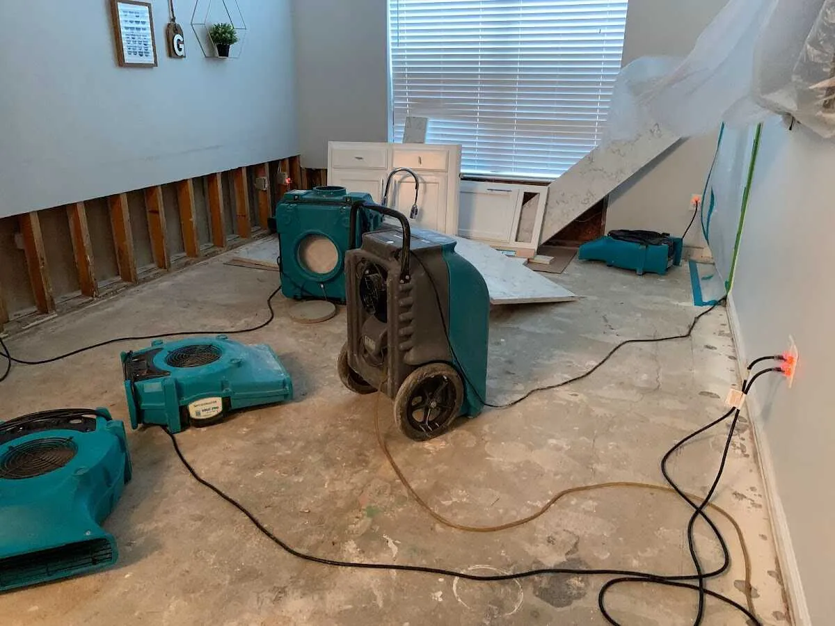 Dehumidifier in flood-cut room for Water Extraction & Removal in Deming